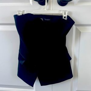 Women’s Zara strapless tuxedo top black size small